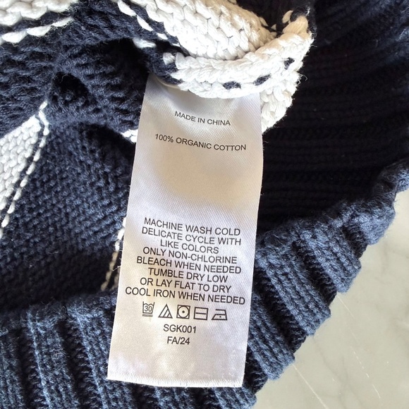 Quince Organic Cotton Cropped Polo Sweater | Women’s XS | Navy White Preppy - Picture 6 of 8